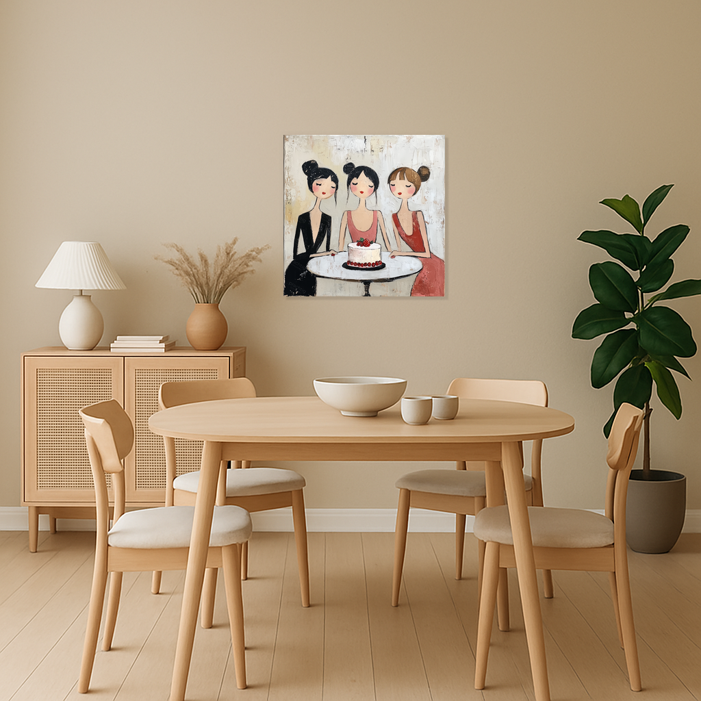 Dames met Taart en Vruchten