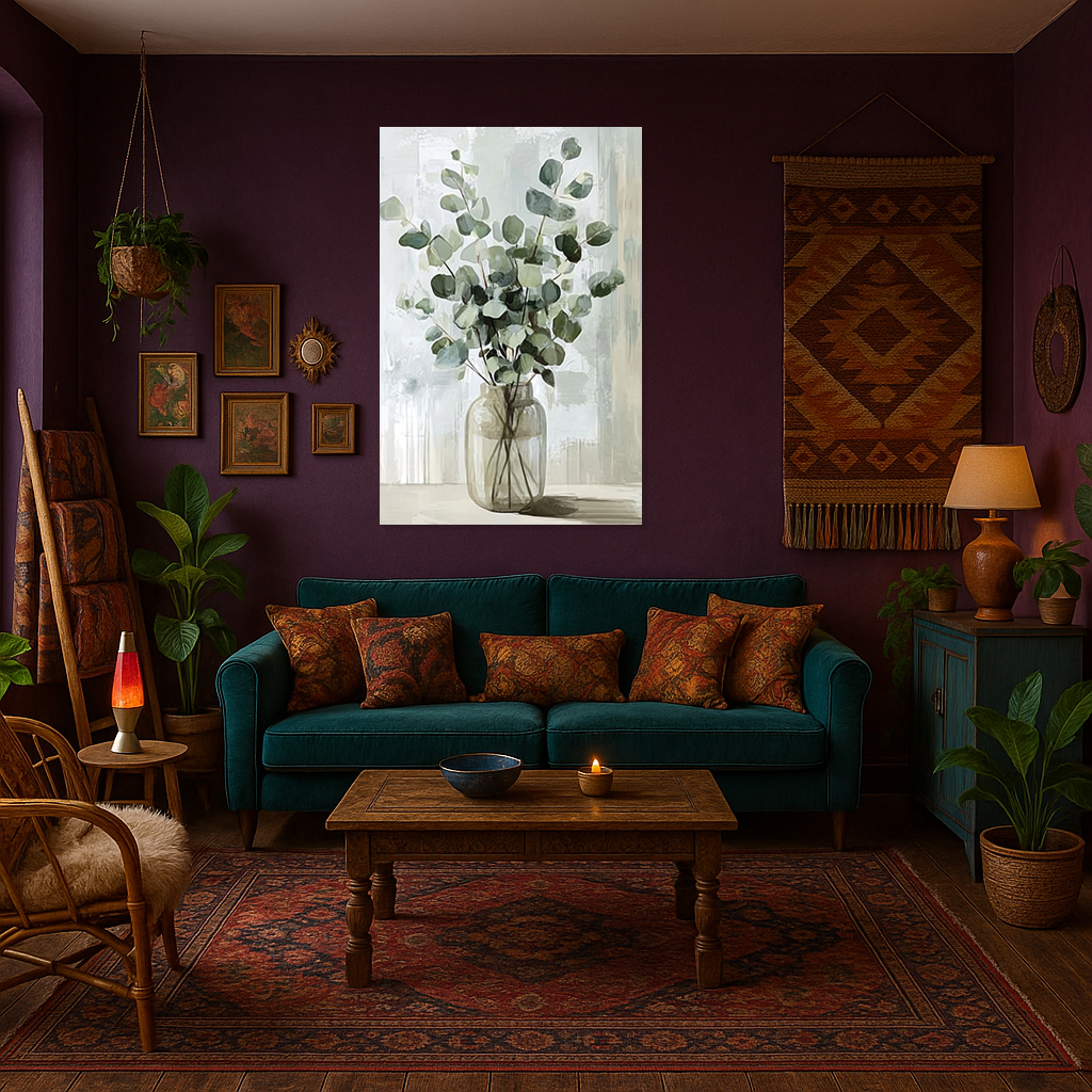 Eucalyptus in glazen vaas