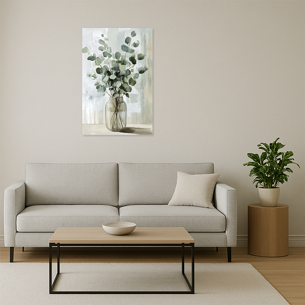Eucalyptus in glazen vaas