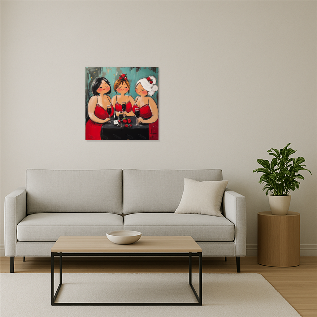 Damesavond met rode jurken