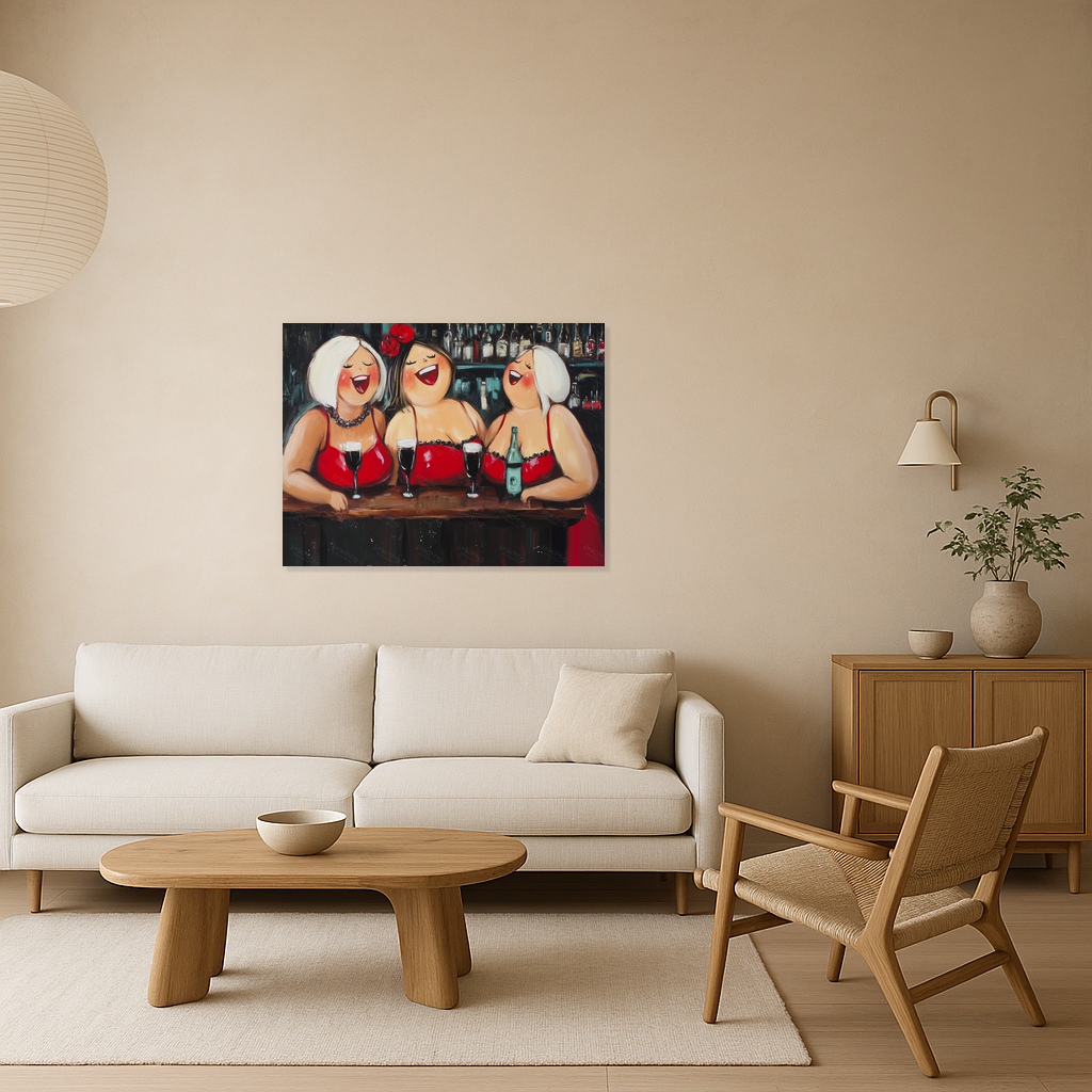 Dames in Rood aan de Bar