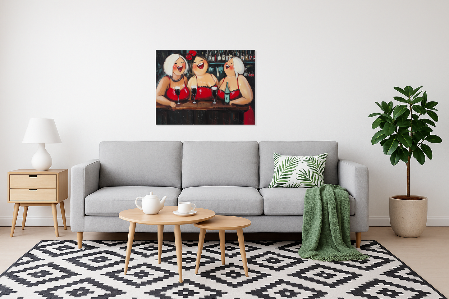 Dames in Rood aan de Bar