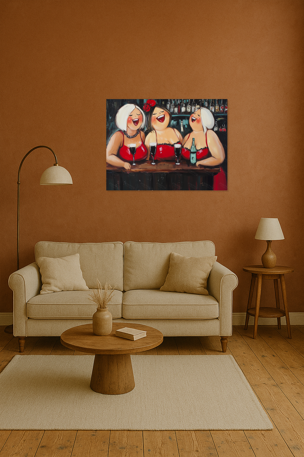 Dames in Rood aan de Bar