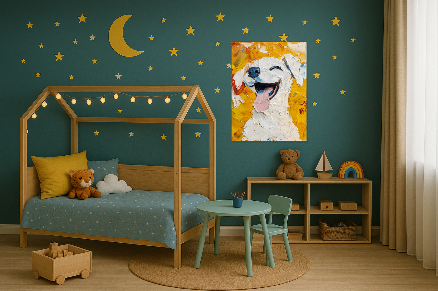 Blije Hond in Dikke Verf
