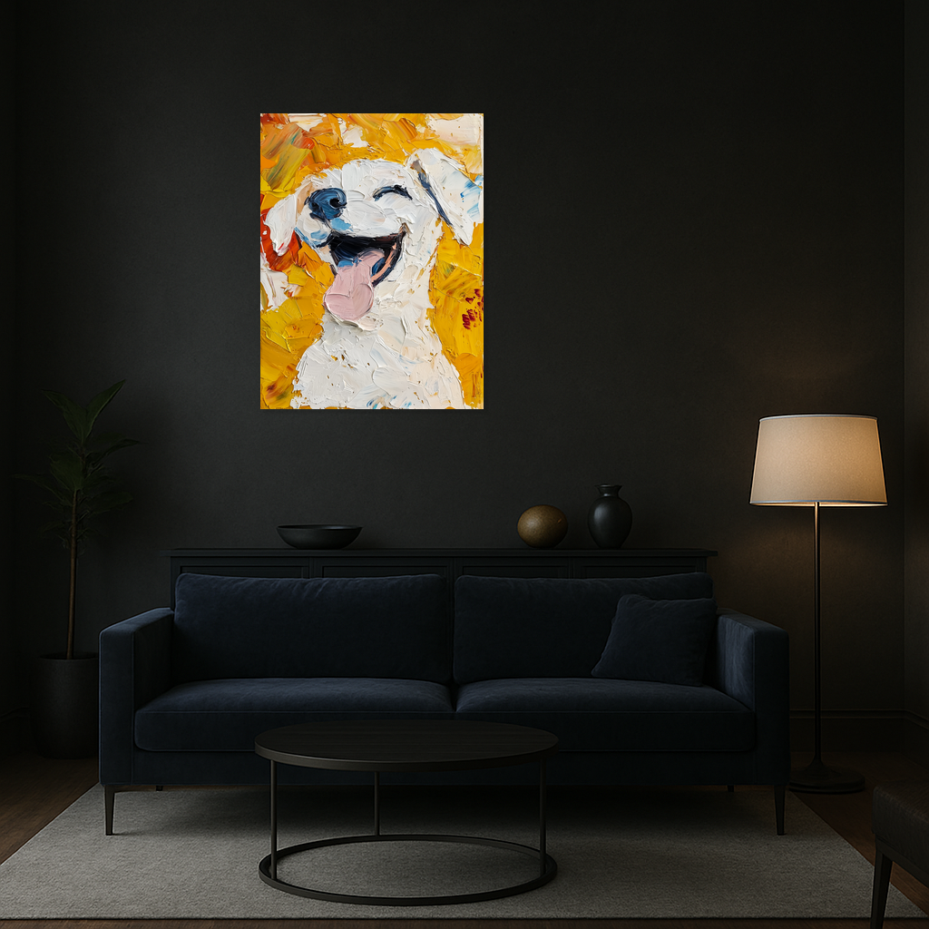 Blije Hond in Dikke Verf