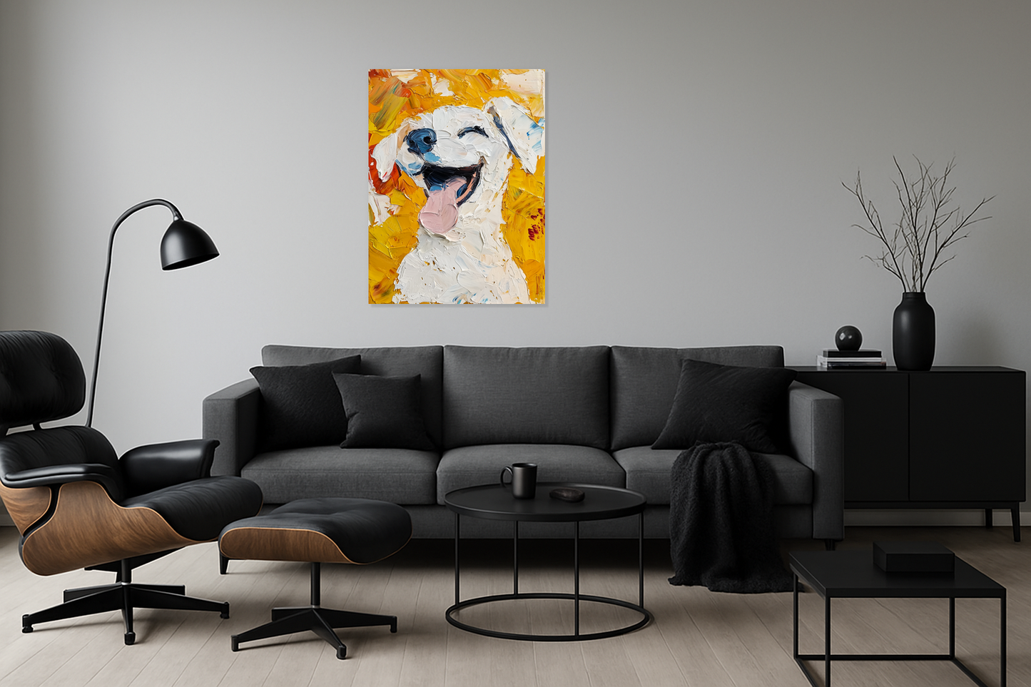 Blije Hond in Dikke Verf