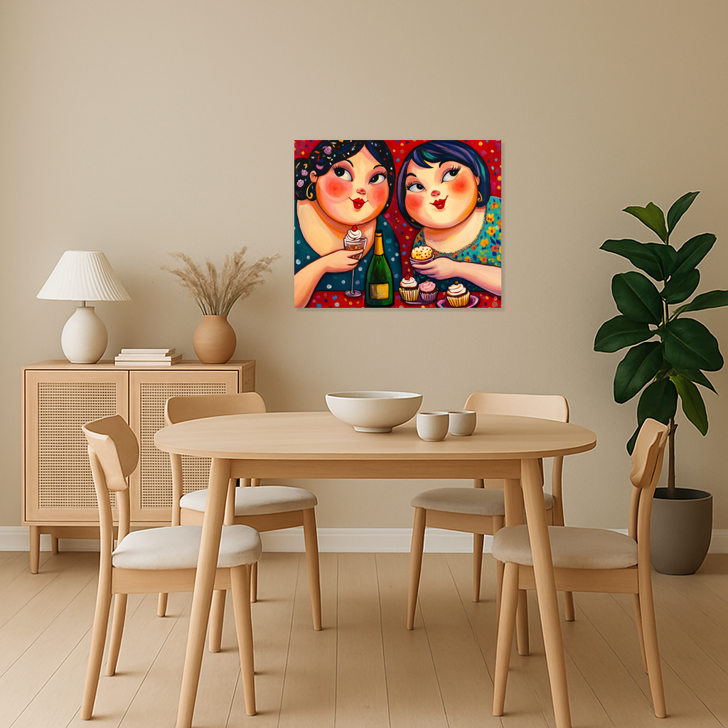 Feestelijke Vriendinnen en Zoetigheid