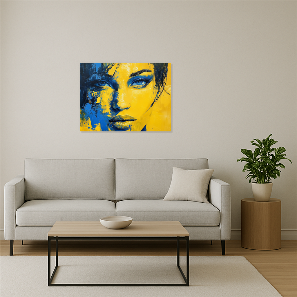 Blik van blauw en geel