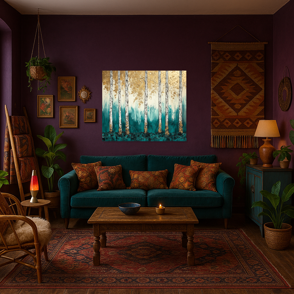 Bomen in Turquoise en Goud