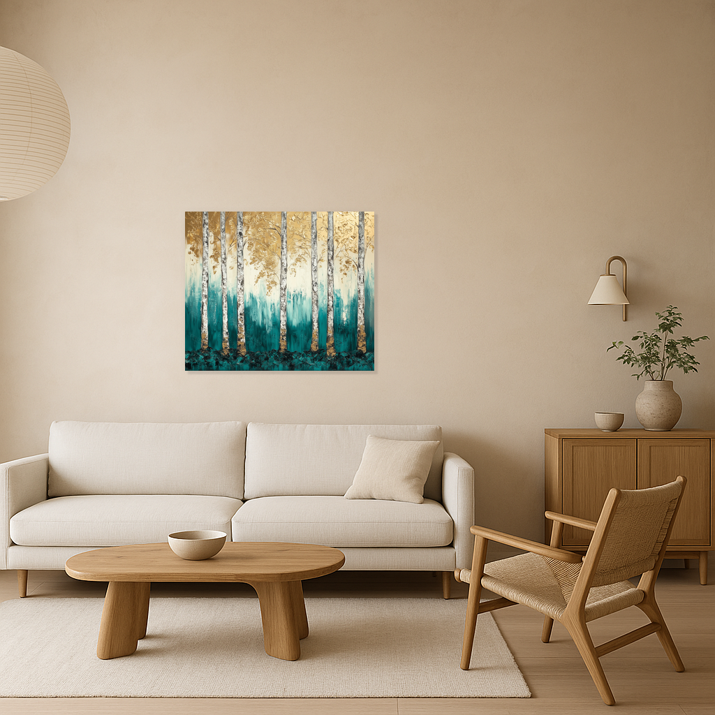 Bomen in Turquoise en Goud