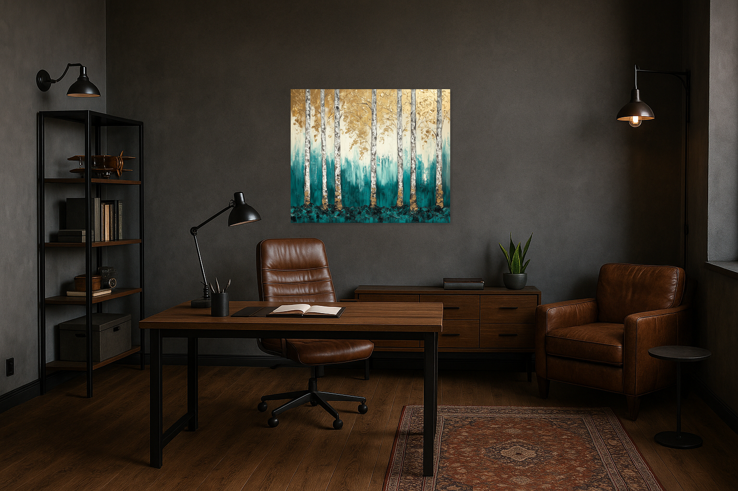 Bomen in Turquoise en Goud