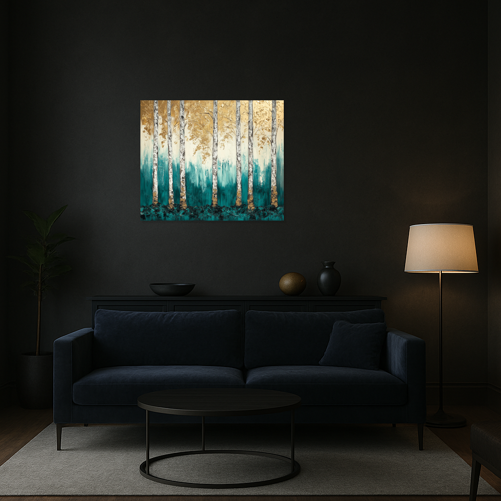 Bomen in Turquoise en Goud