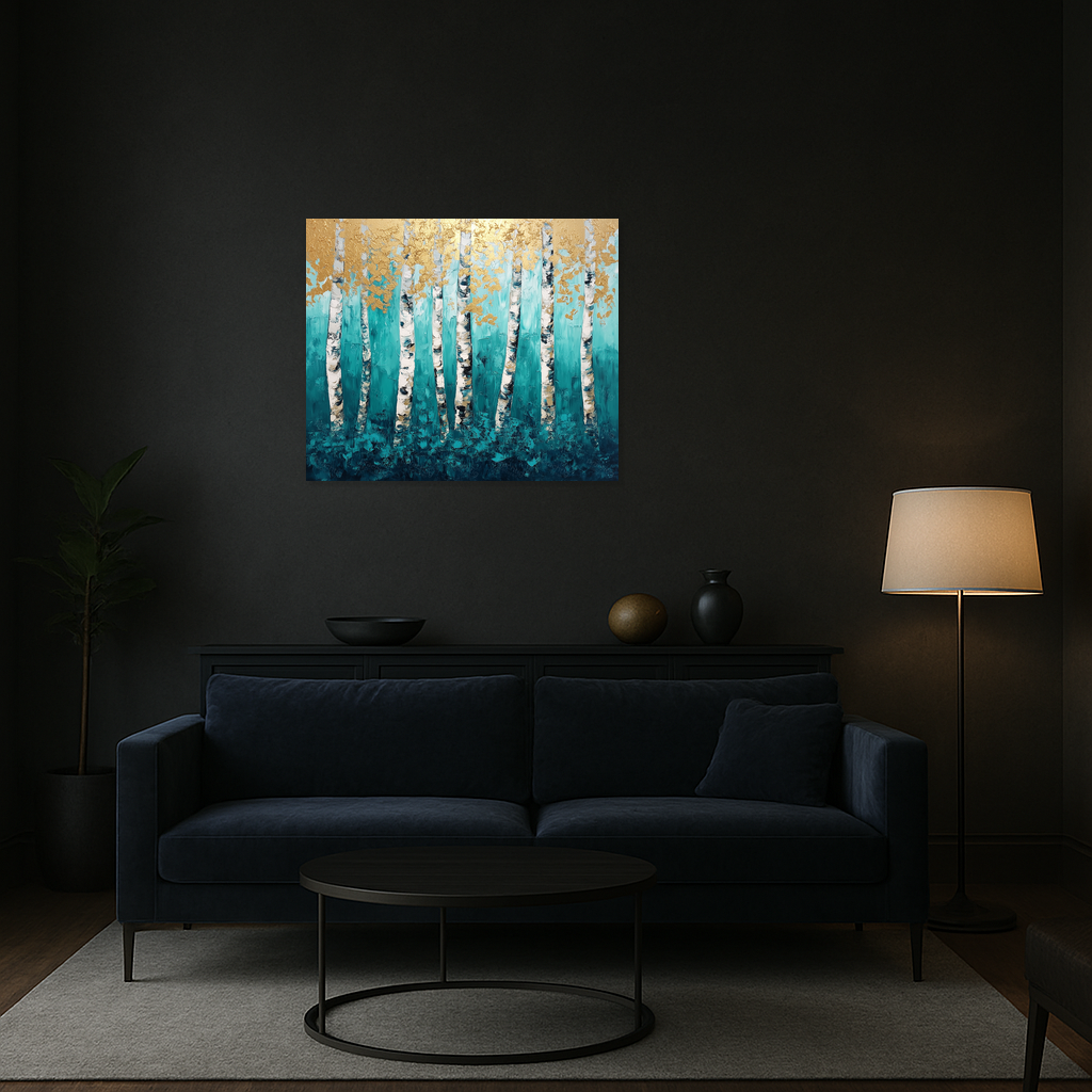 Betoverend Berkenbos met Gouden Glans