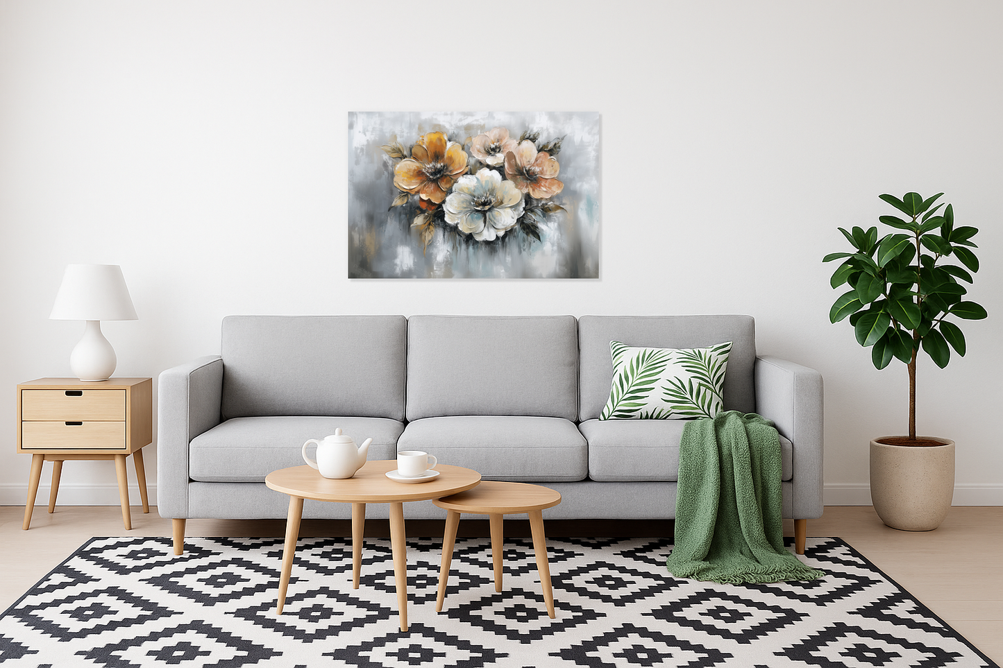 Bloemenpracht op Grijze Tinten