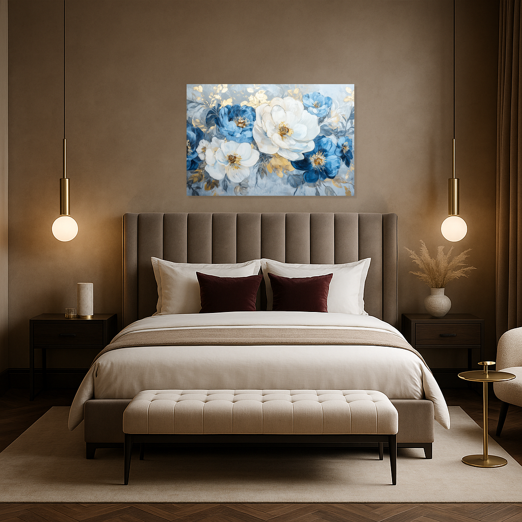 Blauwe en witte bloemenpracht