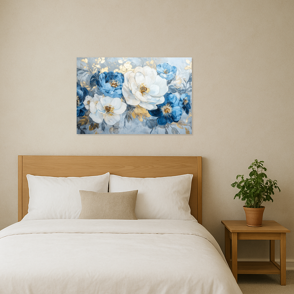 Blauwe en witte bloemenpracht