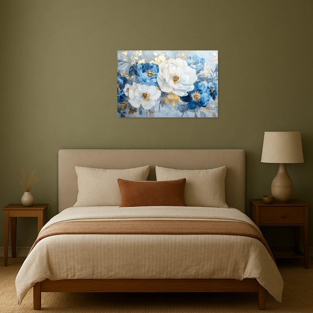 Blauwe en witte bloemenpracht