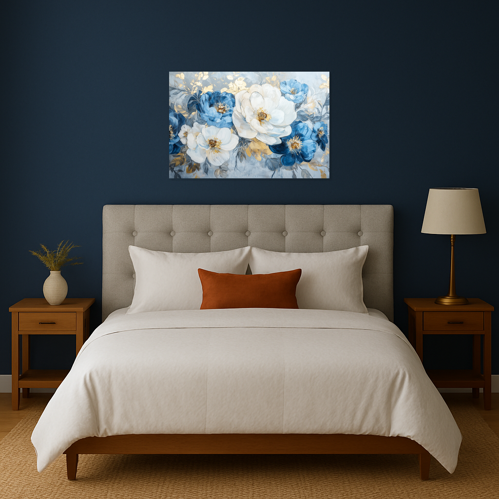 Blauwe en witte bloemenpracht
