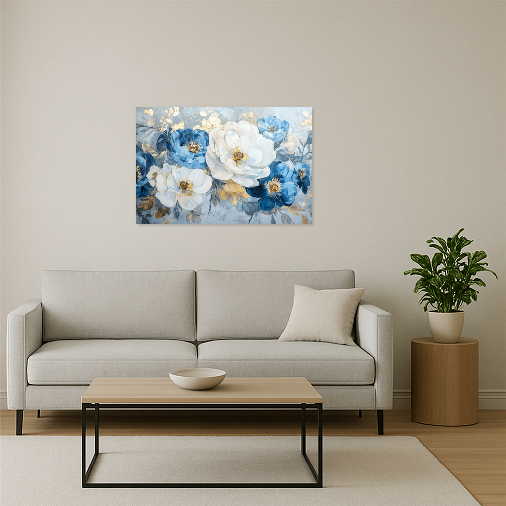Blauwe en witte bloemenpracht