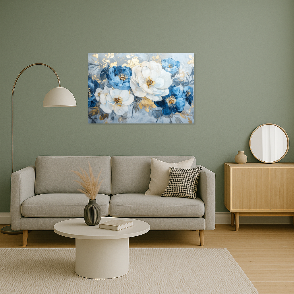 Blauwe en witte bloemenpracht