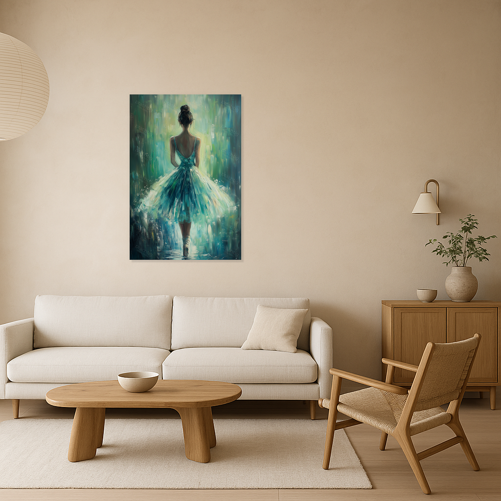 Dansende ballerina in blauw