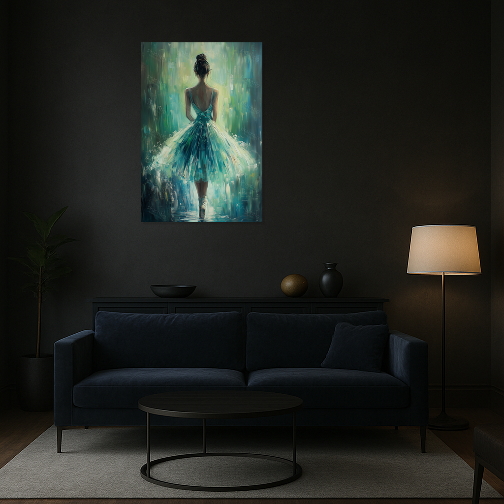 Dansende ballerina in blauw