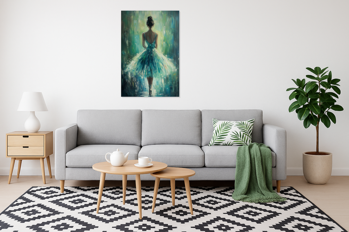 Dansende ballerina in blauw