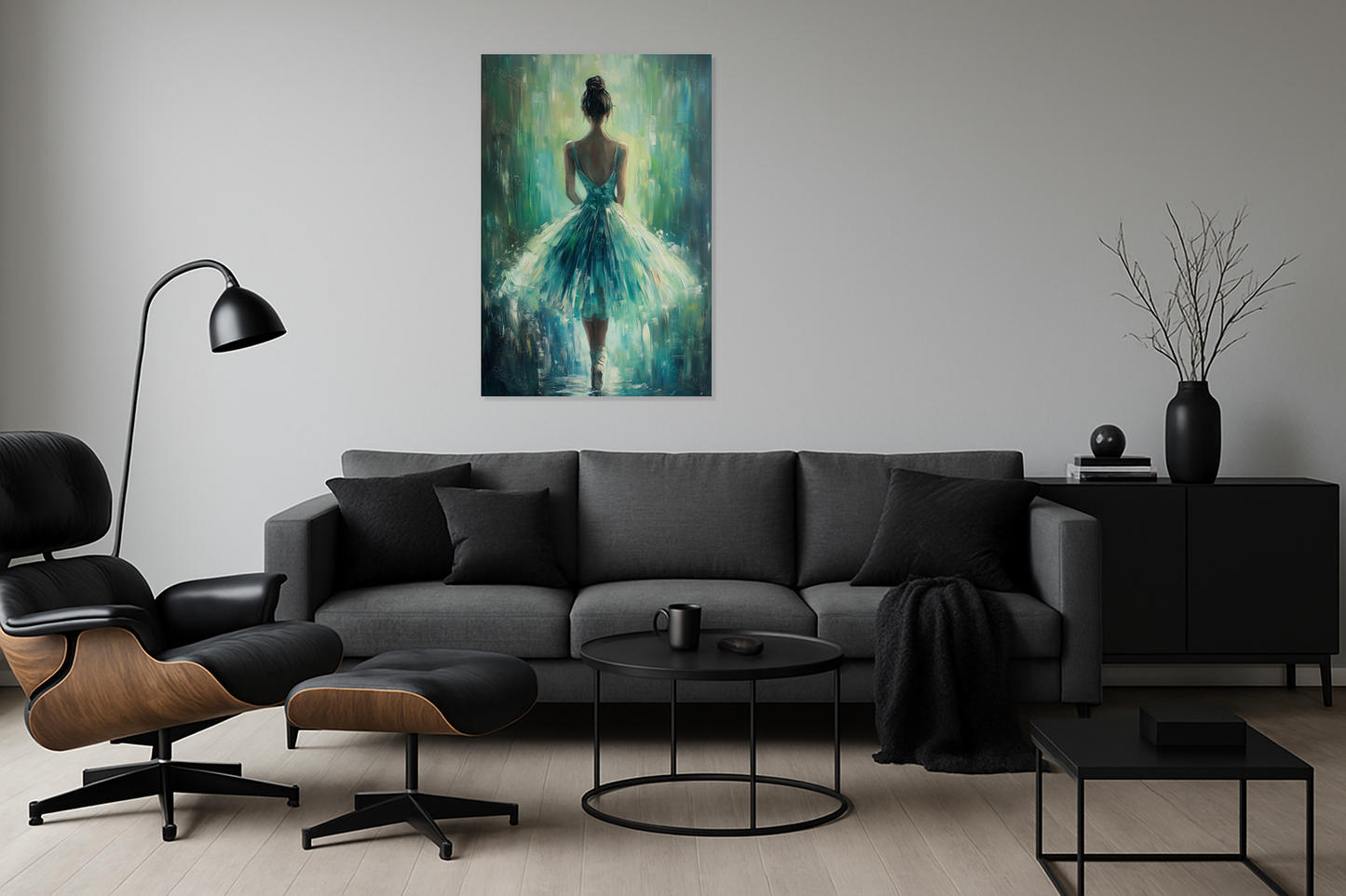 Dansende ballerina in blauw