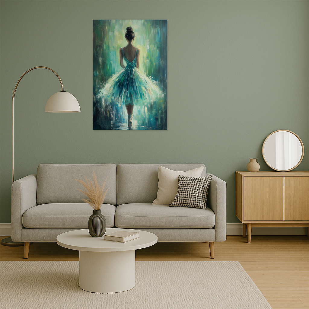 Dansende ballerina in blauw
