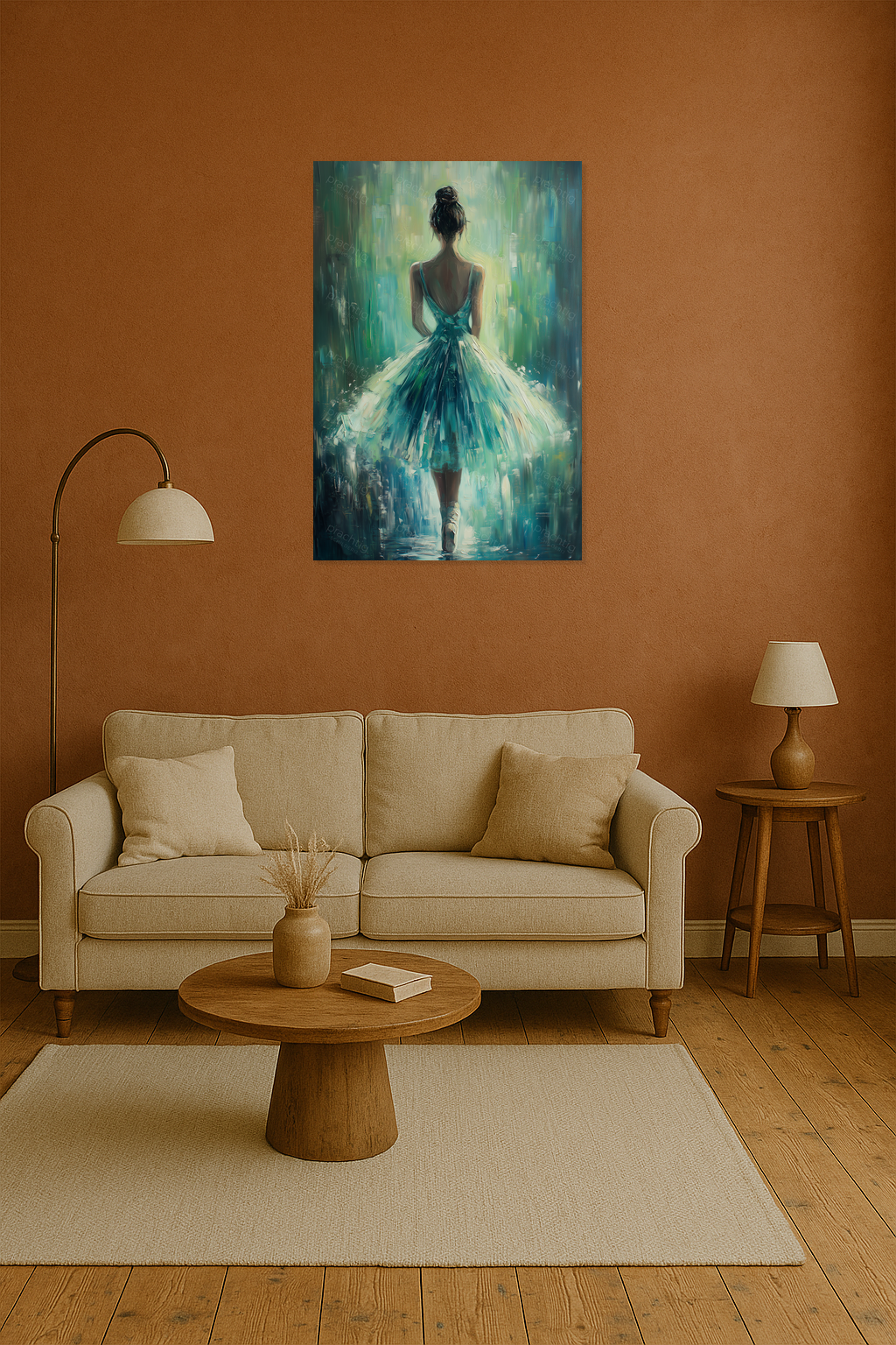 Dansende ballerina in blauw