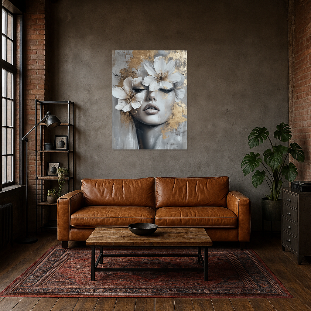 Bloemenmasker in Gouden Glans