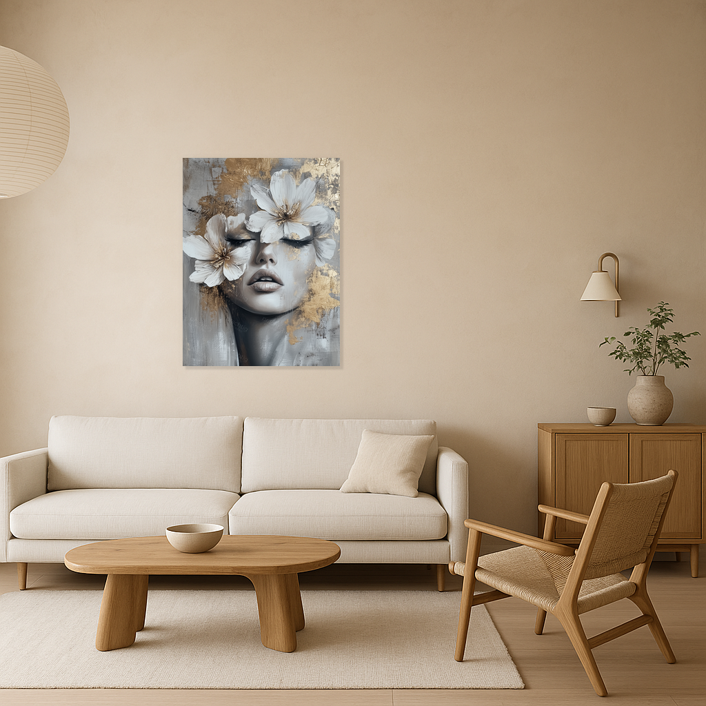 Bloemenmasker in Gouden Glans