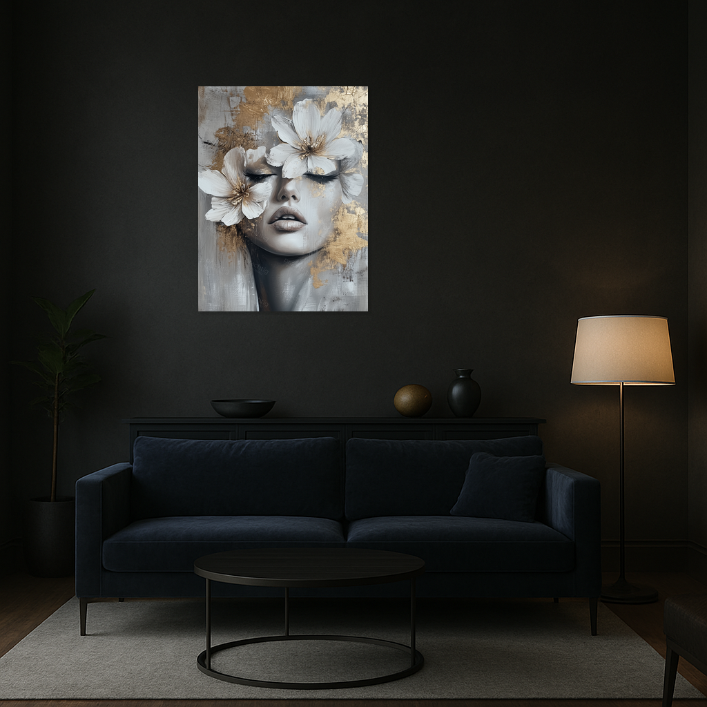 Bloemenmasker in Gouden Glans
