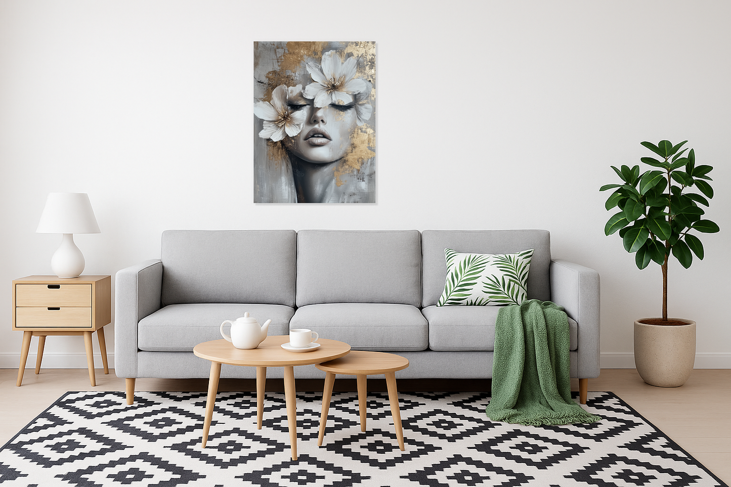 Bloemenmasker in Gouden Glans