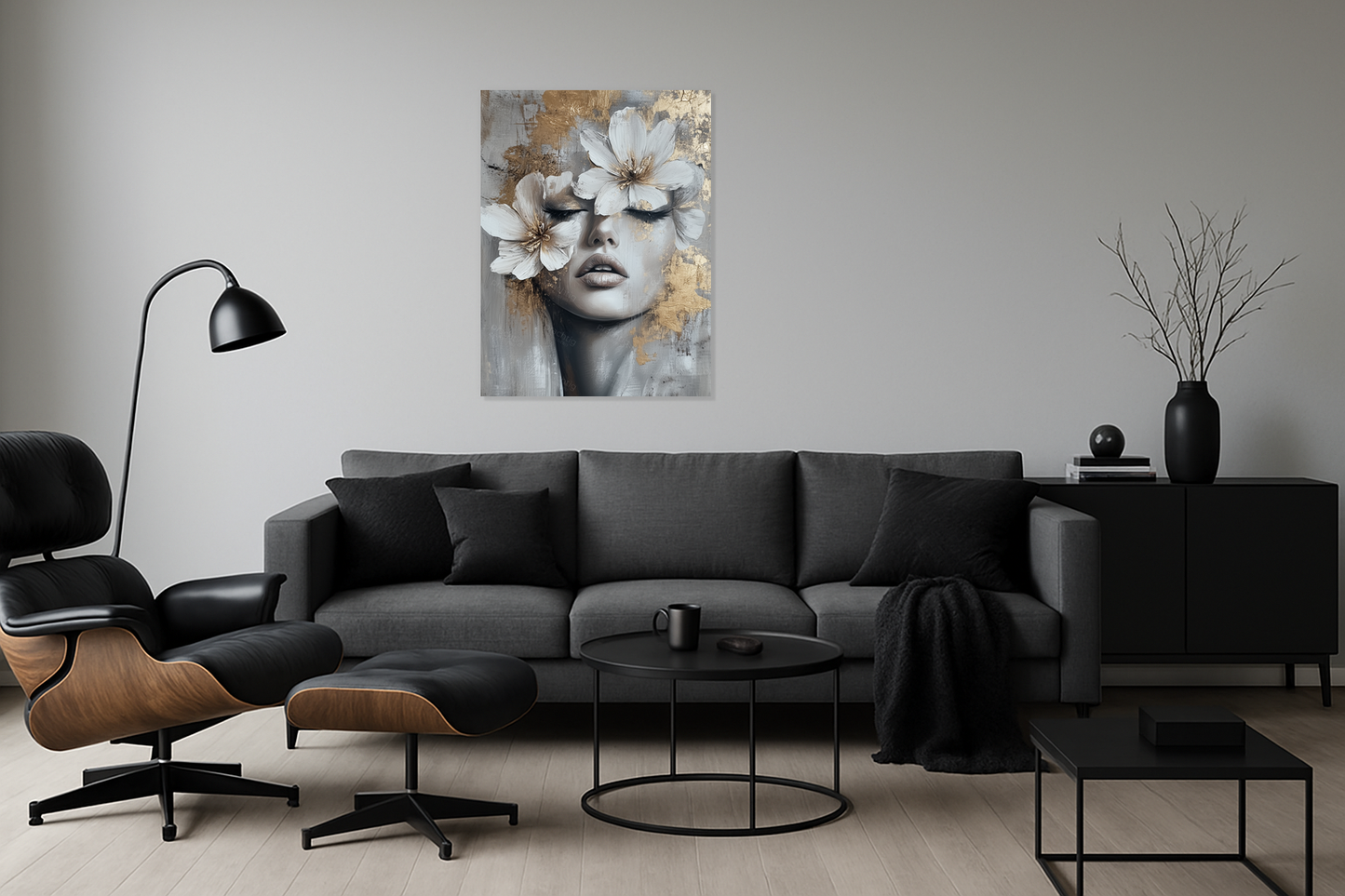 Bloemenmasker in Gouden Glans