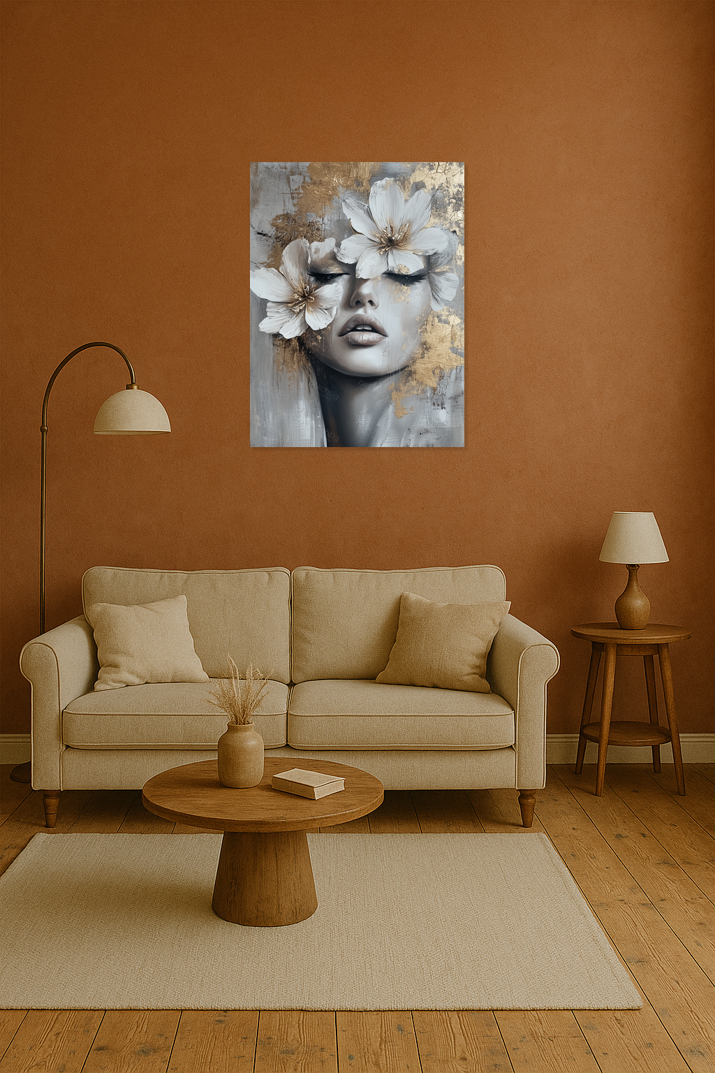 Bloemenmasker in Gouden Glans
