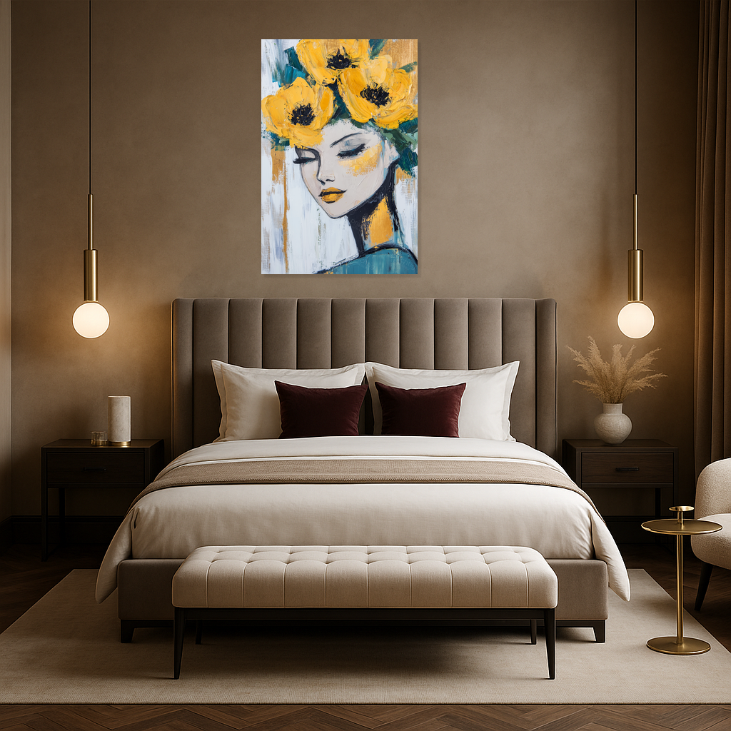 Dame met Gele Bloemenkroon