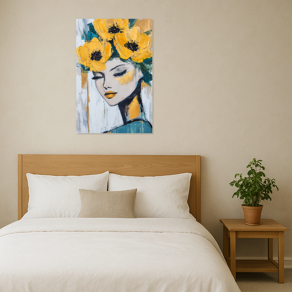 Dame met Gele Bloemenkroon