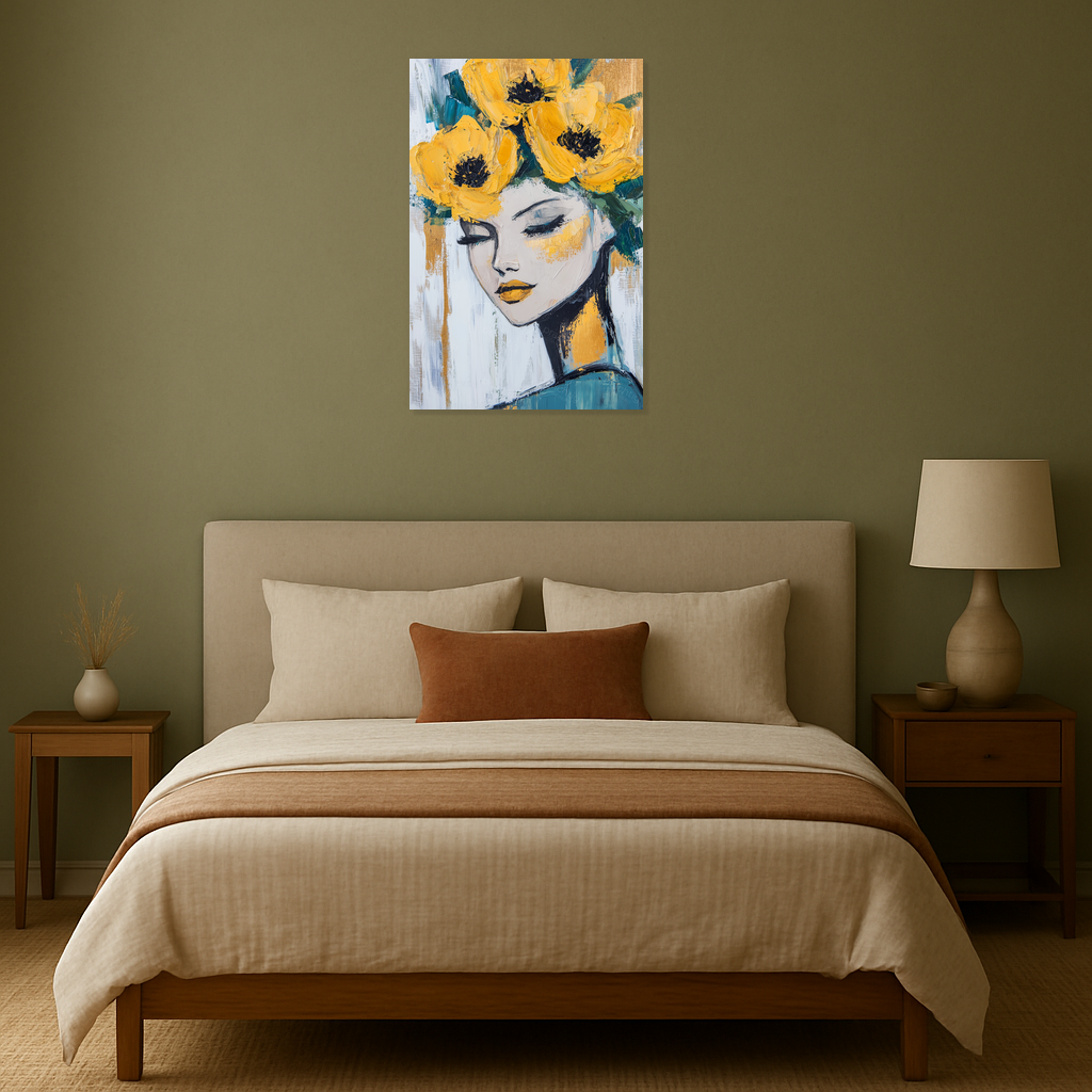 Dame met Gele Bloemenkroon