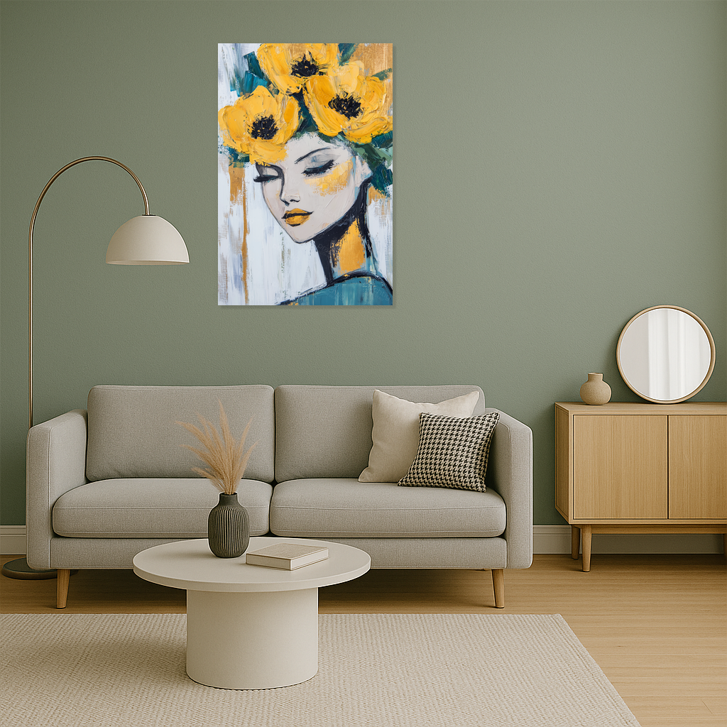 Dame met Gele Bloemenkroon