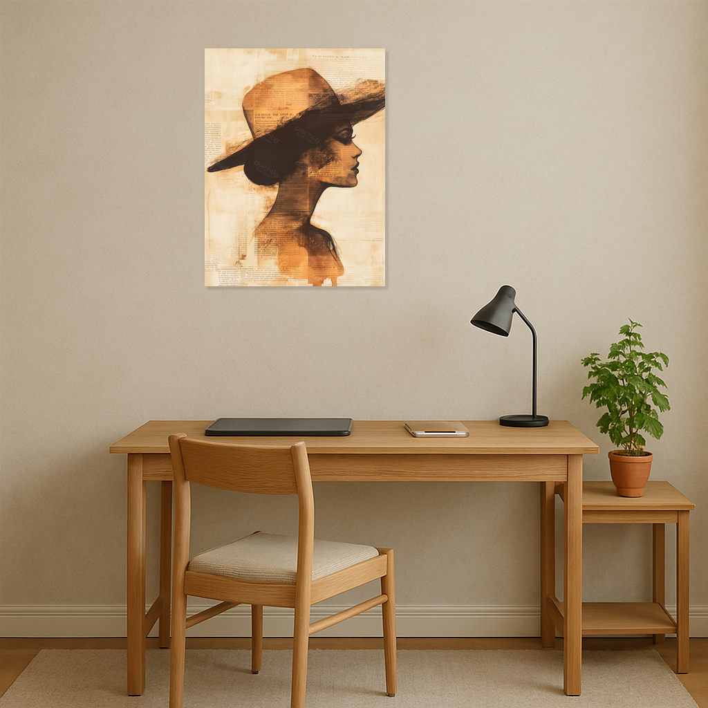 Dame met Hoed en Teksturaal Contrast