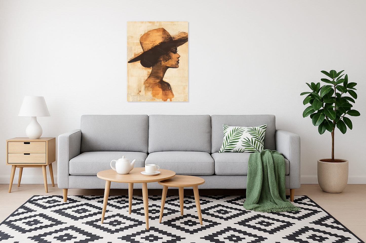 Dame met Hoed en Teksturaal Contrast