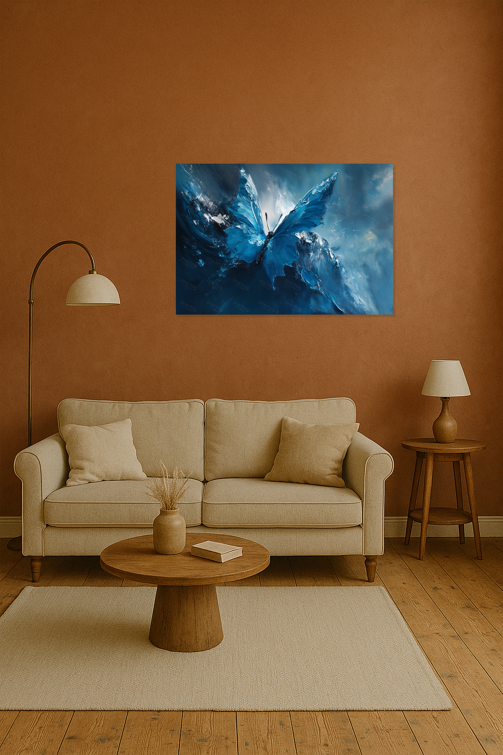 Blauwe Vlinder in Vloedgolf