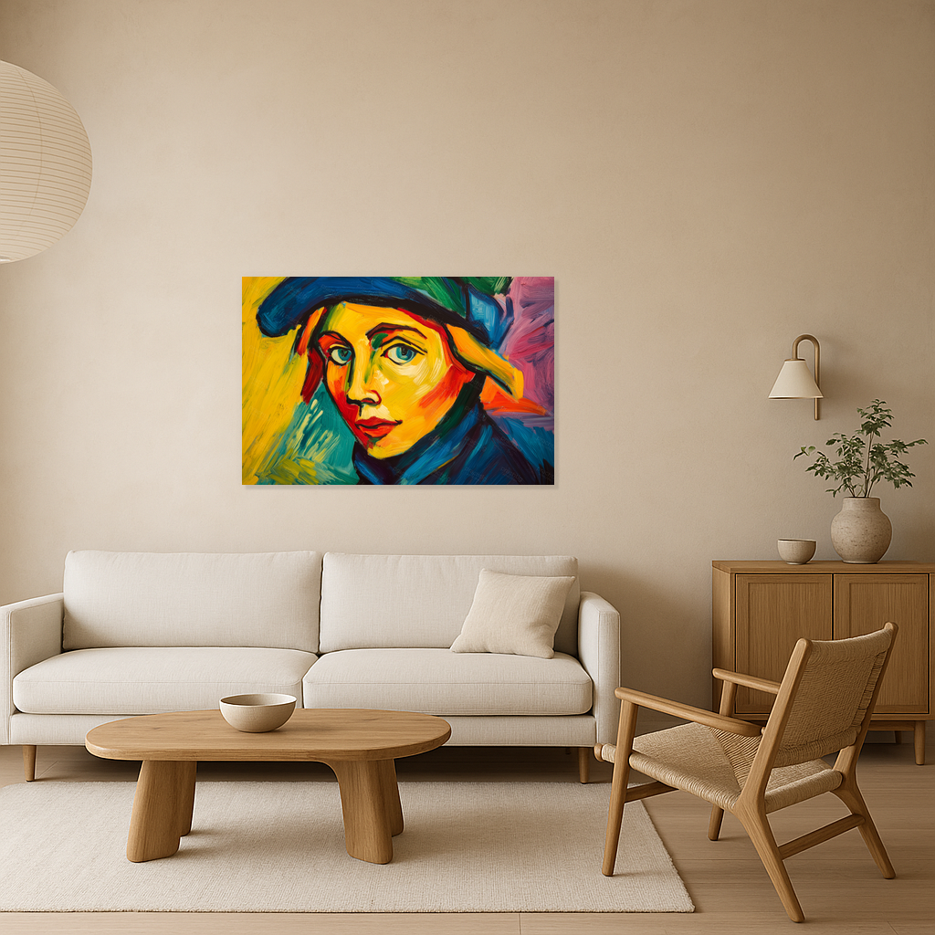 Expressieve Blik in Felle Kleuren