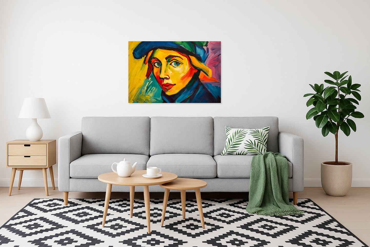 Expressieve Blik in Felle Kleuren
