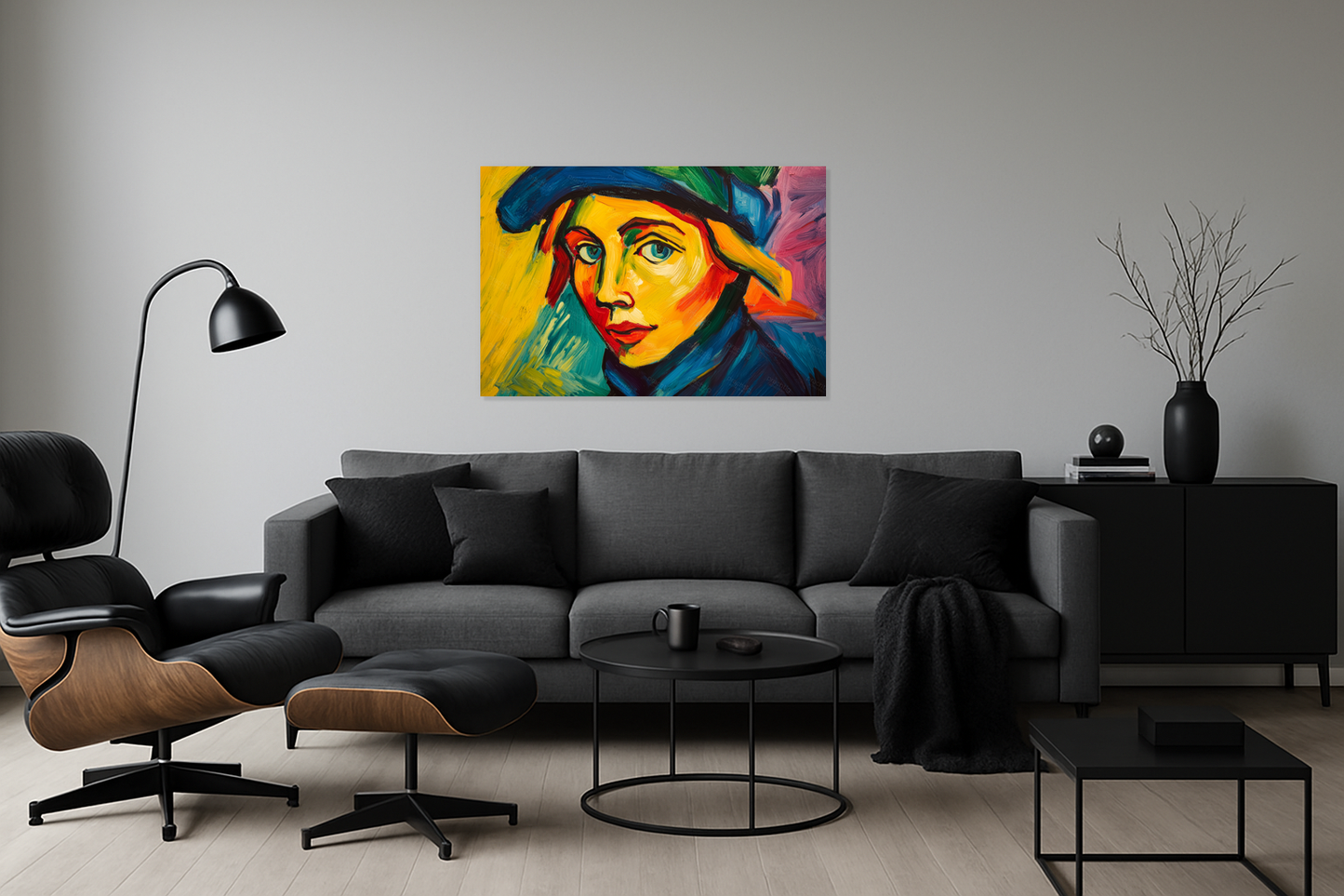 Expressieve Blik in Felle Kleuren