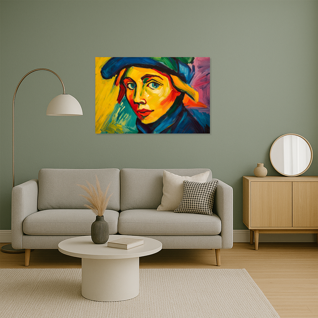 Expressieve Blik in Felle Kleuren