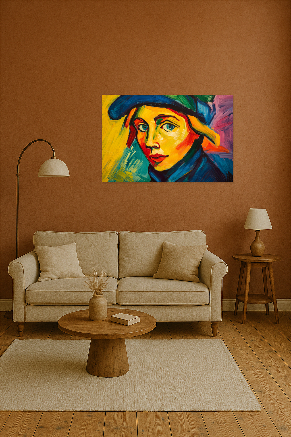 Expressieve Blik in Felle Kleuren