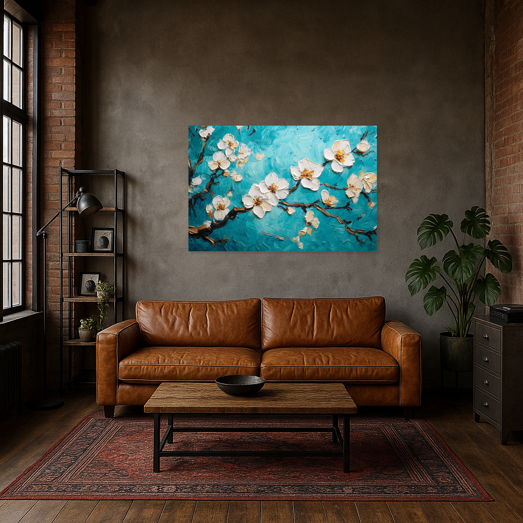 Bloesem tegen turquoise hemel