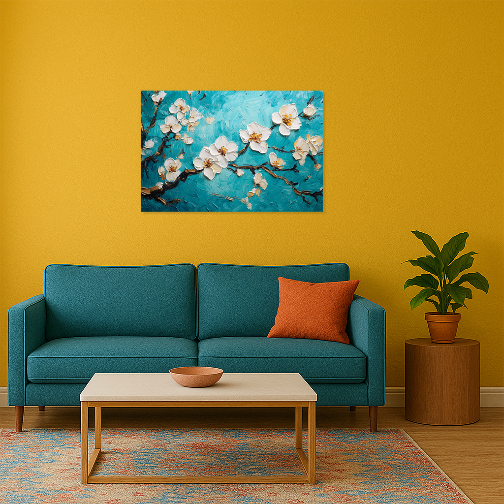 Bloesem tegen turquoise hemel